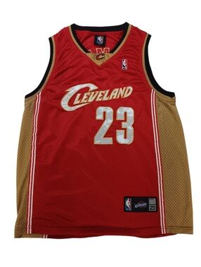 Cleveland Cavaliers #23 Lebron James Red & Gold NBA Jersey -Youth XXXL/Adult oM